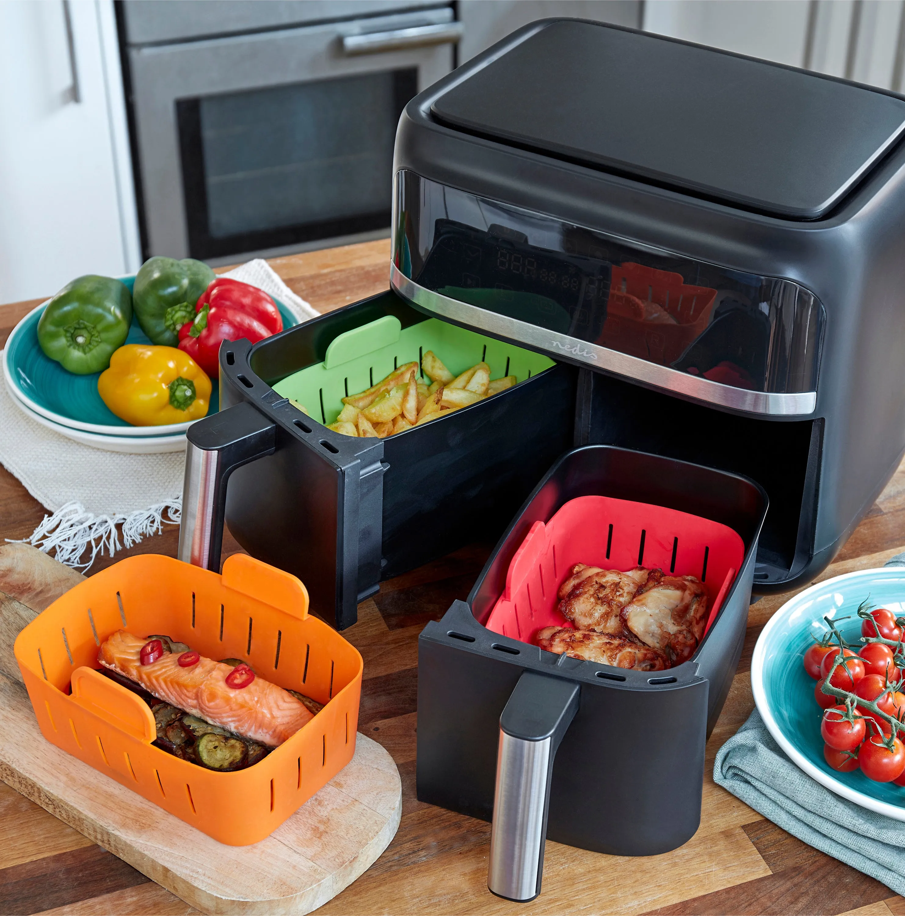 WAFE Silicone Air Fryer Ninja Liner 2PACK- Grey