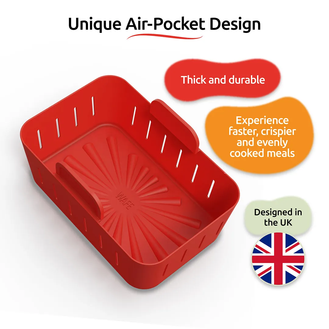 WAFE Silicone Air Fryer Ninja Liner 2PACK- RED/GREY