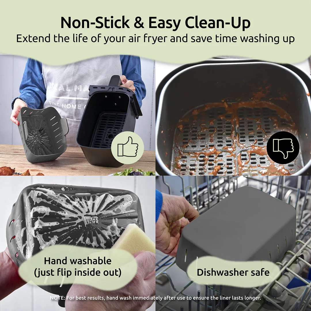 WAFE Silicone Air Fryer Ninja Liner 2PACK- RED/GREY