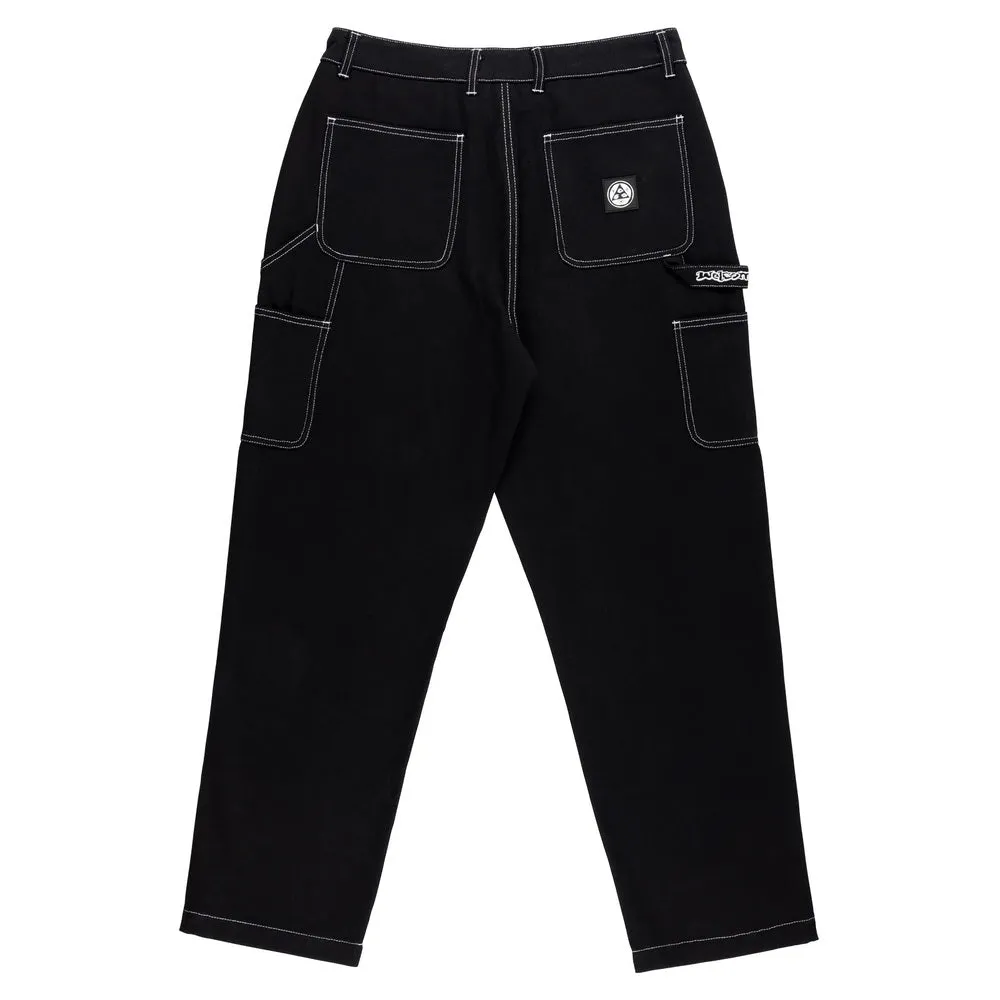 WELCOME - BRACE DOUBLE-KNEE CARPENTER PANT - Black