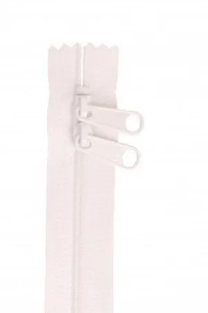White 30" Double Pull Zipper
