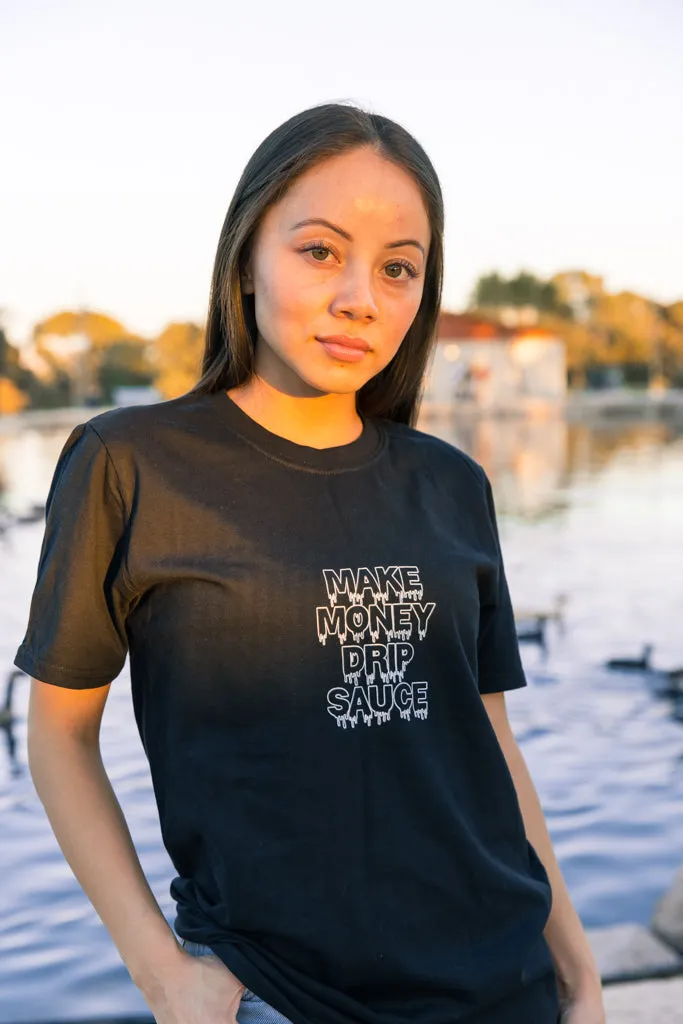 White Outline MMDS | Black Tee