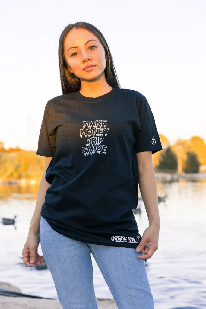 White Outline MMDS | Black Tee