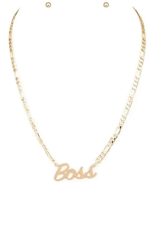 Who's The Boss- Gold Fashion Necklace