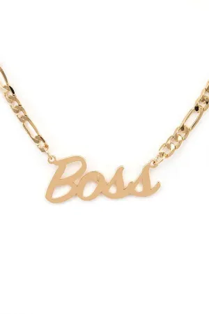 Who's The Boss- Gold Fashion Necklace