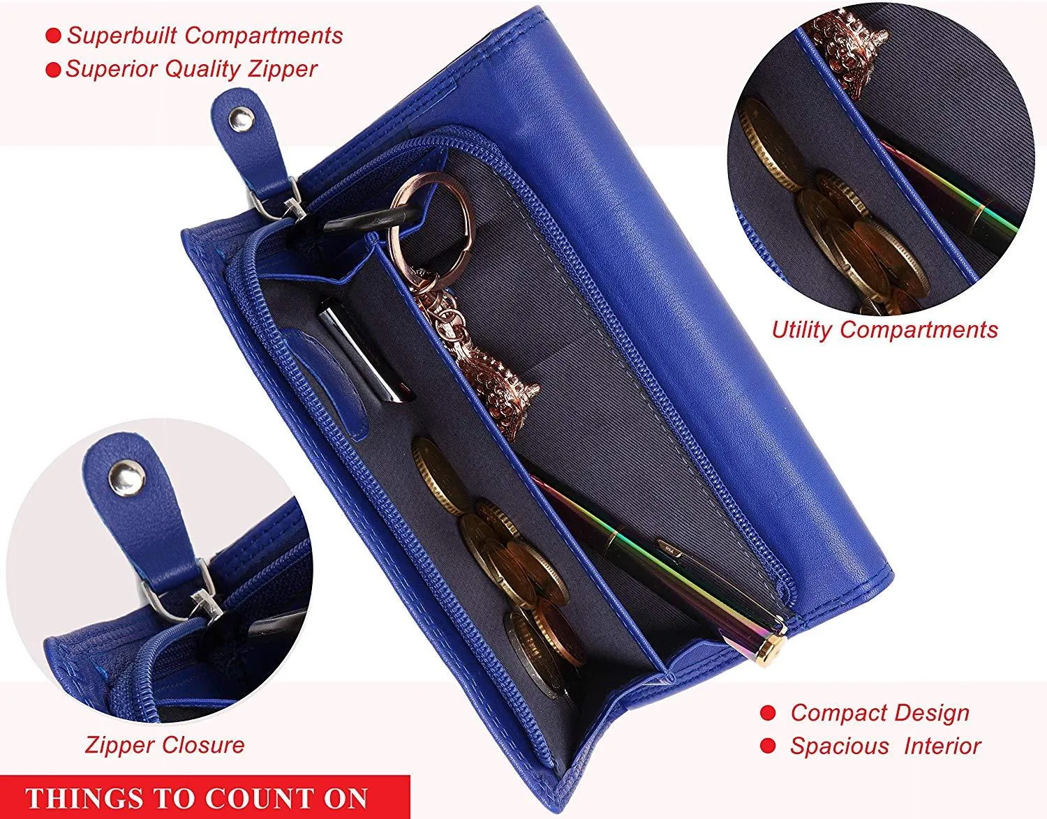 WildHorn Emily RFID PROTECTED Genuine Leather Wallet for Women stylish|Purse for Women/Girls