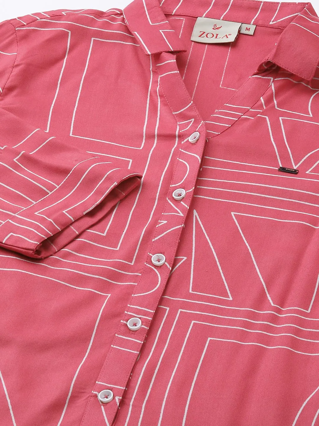 Women Coral Shirt - Ladies Cotton Comfort Fit Shirt - Zola