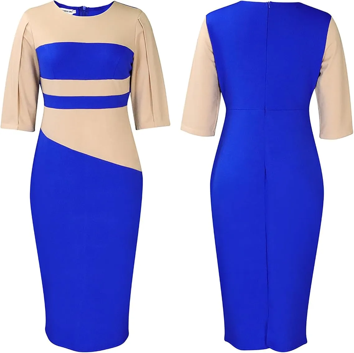 Women's Color Blocking Dress & Women Fashion Color Blocking Pencil Dress