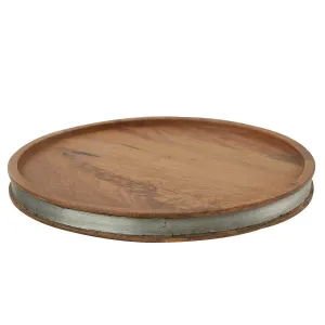 Wood with Metal Strap Cloche Base
