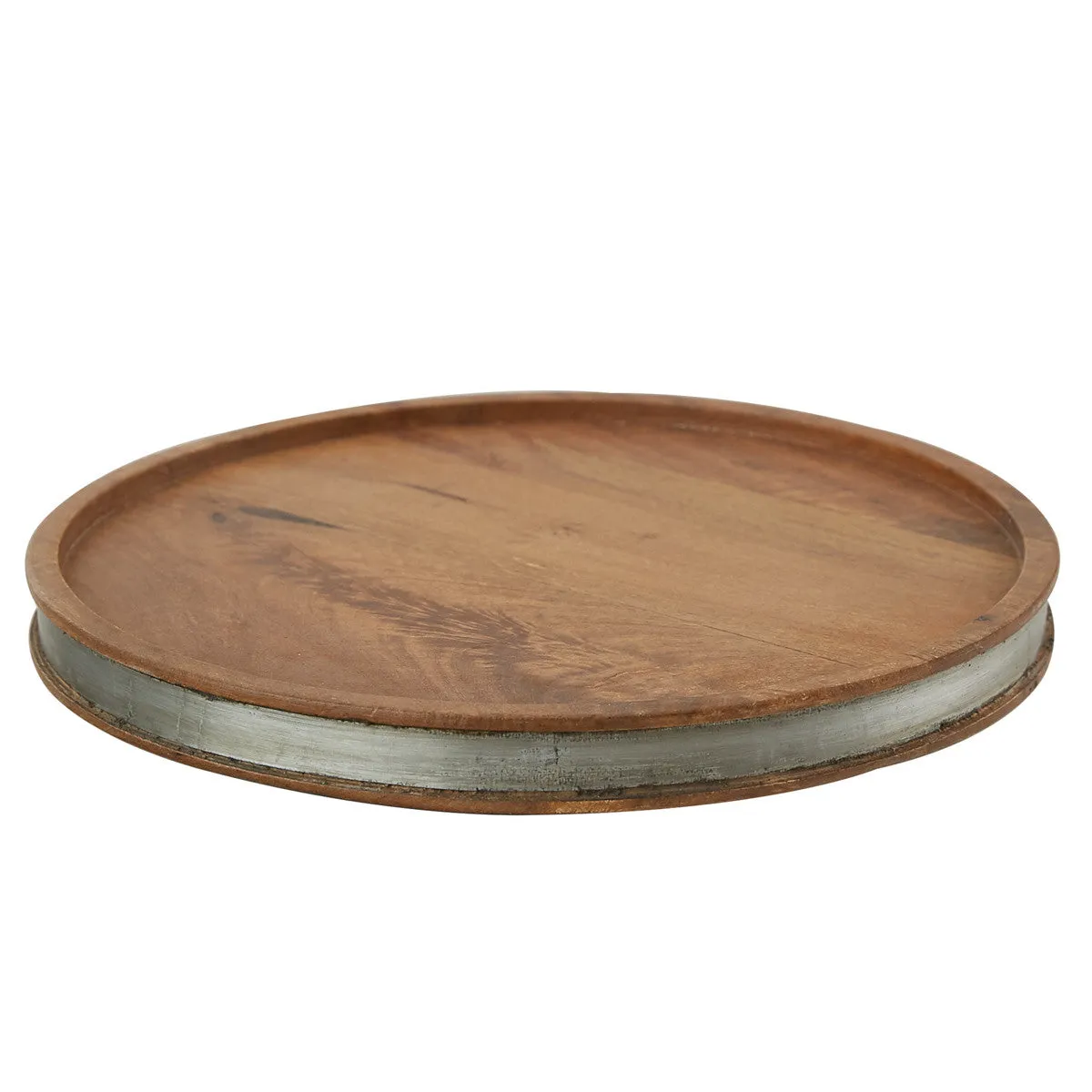 Wood with Metal Strap Cloche Base
