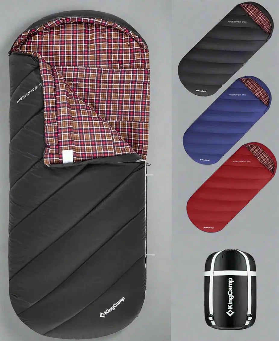 XL Sleeping Bag for Big & Tall Adults - Flannel Lining, Lightweight, Weather-Proof for All Seasons, Perfect for Camping & Backpacking - Cozy Black Design