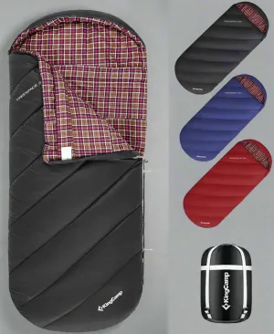 XL Sleeping Bag for Big & Tall Adults - Flannel Lining, Lightweight, Weather-Proof for All Seasons, Perfect for Camping & Backpacking - Cozy Black Design