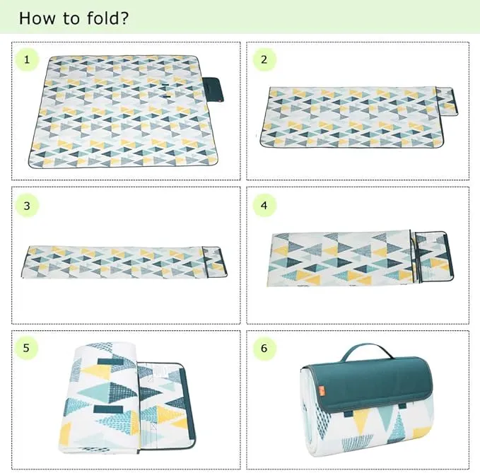 yodo Outdoor Picnic Blanket Water-Resistant for Camping Hiking Festivals, Forest Triangle