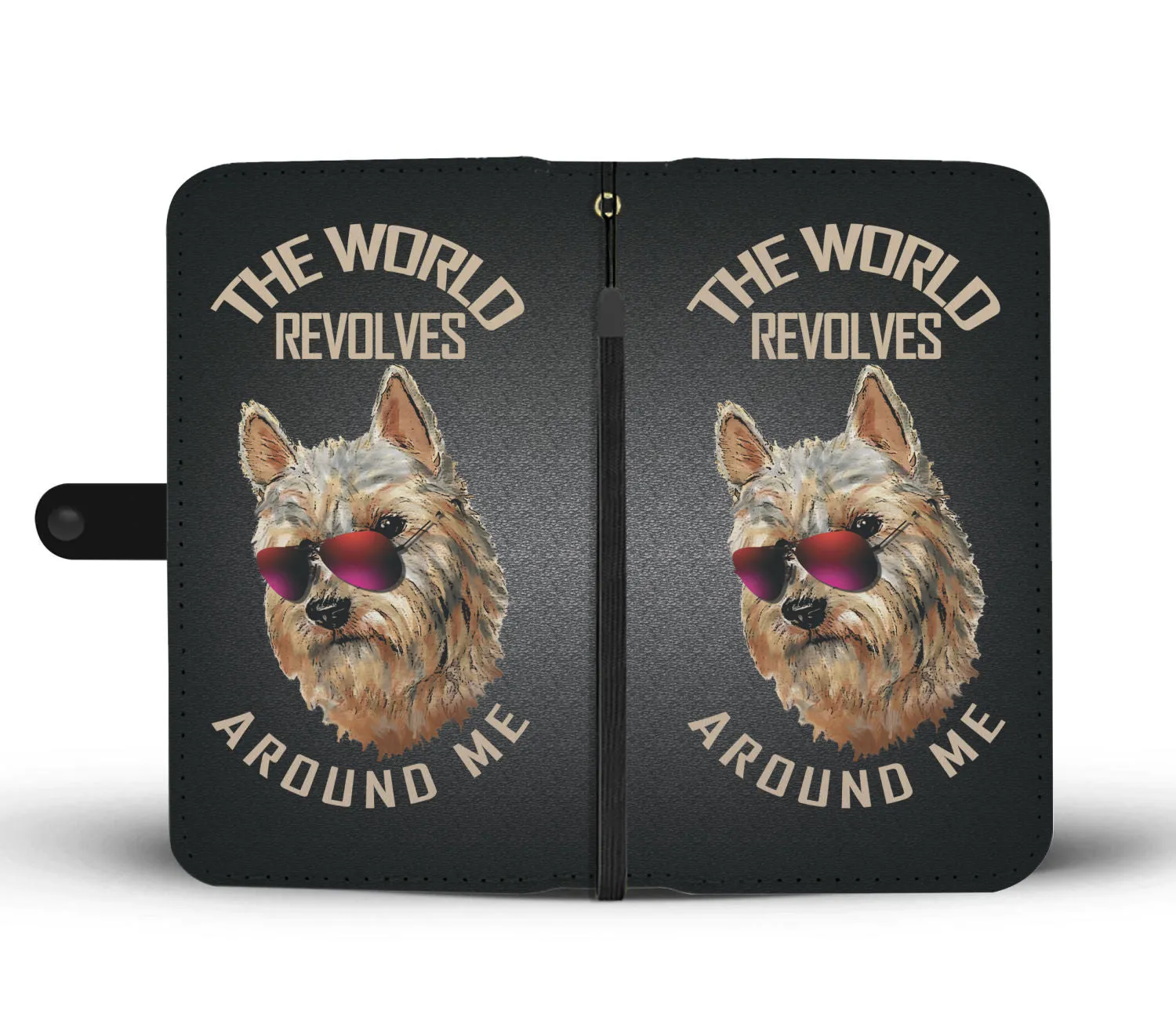 Yorkie W/ Sunglasses World Phone Case Wallet
