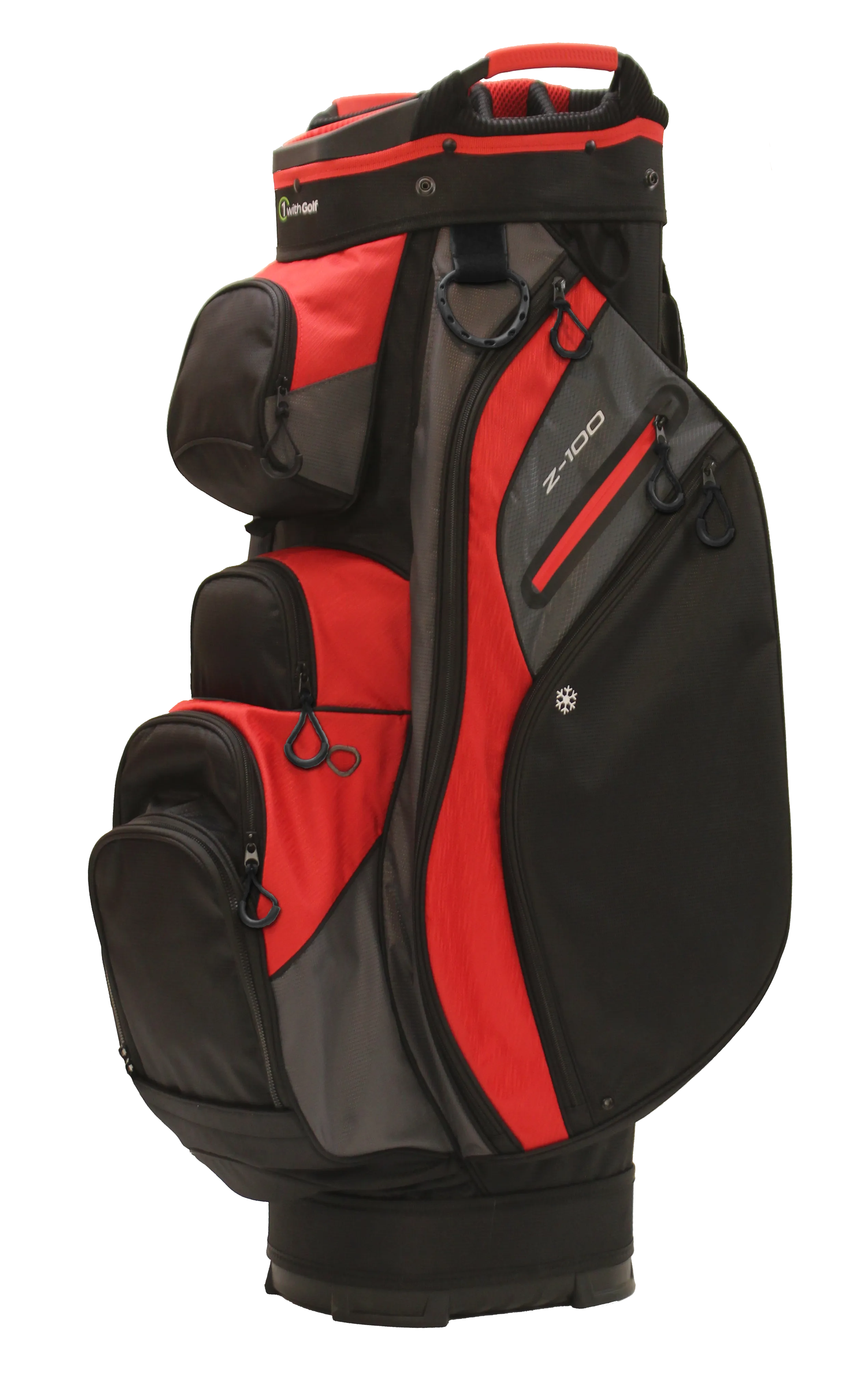 Z-100 15-way Cart Bag Black/Charcoal/Red