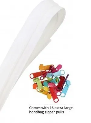 Zippers by the Yard White Multi